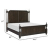 Berey Queen Bed Classical Column Pilasters Driftwood Dark Brown Finish By Casagear Home BM314639