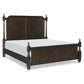 Berey Queen Bed, Classical Column Pilasters, Driftwood Dark Brown Finish By Casagear Home