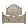 Lumi Queen Bed Classical Metal Scrollwork Glossy Platinum and Gold Tones By Casagear Home BM314642