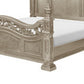 Lumi Queen Bed Classical Metal Scrollwork Glossy Platinum and Gold Tones By Casagear Home BM314642