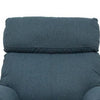 Fery 35 Inch Manual Recliner Chair Blue Burlap Cushioned Seat Solid Wood By Casagear Home BM314647