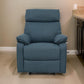 Fery 35 Inch Manual Recliner Chair, Blue Burlap, Cushioned Seat, Solid Wood By Casagear Home