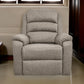 Fery 36 Inch Manual Recliner Chair, Brown Burlap, Cushioned Seat, Wood By Casagear Home