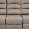 Fery 74 Inch Manual Recliner Sofa 3 Seater Brown Burlap Upholstery Wood By Casagear Home BM314654