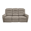 Fery 74 Inch Manual Recliner Sofa, 3 Seater, Brown Burlap Upholstery, Wood By Casagear Home