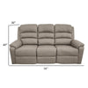 Fery 74 Inch Manual Recliner Sofa 3 Seater Brown Burlap Upholstery Wood By Casagear Home BM314654