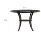 Sie 48 Inch Dining Table Round Nailhead Trim Top with Shelf Black Wood By Casagear Home BM314655