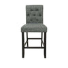 Jie 24 Inch Counter Height Dining Chair Tufted Gray Upholstery Black Wood By Casagear Home BM314662