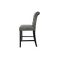 Jie 24 Inch Counter Height Dining Chair Tufted Gray Upholstery Black Wood By Casagear Home BM314662