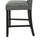 Jie 24 Inch Counter Height Dining Chair Tufted Gray Upholstery Black Wood By Casagear Home BM314662