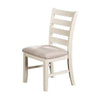 Sam 22 Inch Dining Chair Ladder Curved Backrest Padded Seat White Wood By Casagear Home BM314666