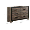 Nny 58 Inch Wide Dresser with 6 Drawers Black Handles Brown Wood Finish By Casagear Home BM314668