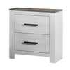 Kopa 26 Inch Nightstand with 2 Drawers Black Handles White Wood Finish By Casagear Home BM314672