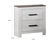 Kopa 26 Inch Nightstand with 2 Drawers Black Handles White Wood Finish By Casagear Home BM314672