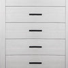 Kopa 45 Inch Tall Dresser Chest 5 Drawers Black Handles White Wood By Casagear Home BM314674