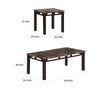 Sem Coffee and End Table Set of 3 Faux Marble Top Brown Metal Frame By Casagear Home BM314678