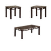 Sem Coffee and End Table Set of 3 Faux Marble Top Brown Metal Frame By Casagear Home BM314678