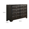 Lem 58 Inch Wide Dresser Chest with 8 Storage Drawer Gray Wood Finish By Casagear Home BM314679