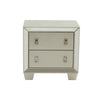 Dem 26 Inch Nightstand with 2 Drawers Platinum Trim Silver Wood Finish By Casagear Home BM314680