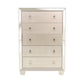 Dem 56 Inch Tall Dresser Chest with 2 Drawers Platinum Trim Silver Wood By Casagear Home BM314681