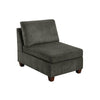 Remy 37 Inch Modular Armless Chair Soft Gray Chenille Solid Pine Wood By Casagear Home BM314685