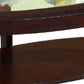 Lyn 53 Inch Coffee Table with Oval Glass Top and Lower Shelf Brown Wood By Casagear Home BM314688