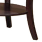 Lyn 31 Inch Side End Table with Oval Glass Top and Lower Shelf Brown Wood By Casagear Home BM314689