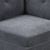 Jemy 37 Inch Modular Corner Sofa Chair Dark Gray Chenille Solid Wood By Casagear Home BM314690