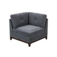 Jemy 37 Inch Modular Corner Sofa Chair Dark Gray Chenille Solid Wood By Casagear Home BM314690