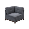 Jemy 37 Inch Modular Corner Sofa Chair Dark Gray Chenille Solid Wood By Casagear Home BM314690