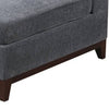 Jemy 37 Inch Modular Corner Sofa Chair Dark Gray Chenille Solid Wood By Casagear Home BM314690