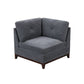 Jemy 37 Inch Modular Corner Sofa Chair, Dark Gray Chenille, Solid Wood By Casagear Home