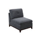 Jemy 37 Inch Modular Armless Chair Cushioned Dark Gray Chenille Solid Wood By Casagear Home BM314691