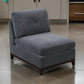 Jemy 37 Inch Modular Armless Chair Cushioned Dark Gray Chenille Solid Wood By Casagear Home BM314691