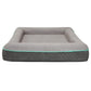 Rio 33 Inch Dog Bed Teal Piping Memory Foam Cushioned Gray Finish By Casagear Home BM314693