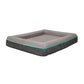 Rio 33 Inch Dog Bed Teal Piping Memory Foam Cushioned Gray Finish By Casagear Home BM314693