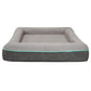 Rio 43 Inch Dog Bed Teal Piping Memory Foam Cushioned Gray Finish By Casagear Home BM314694