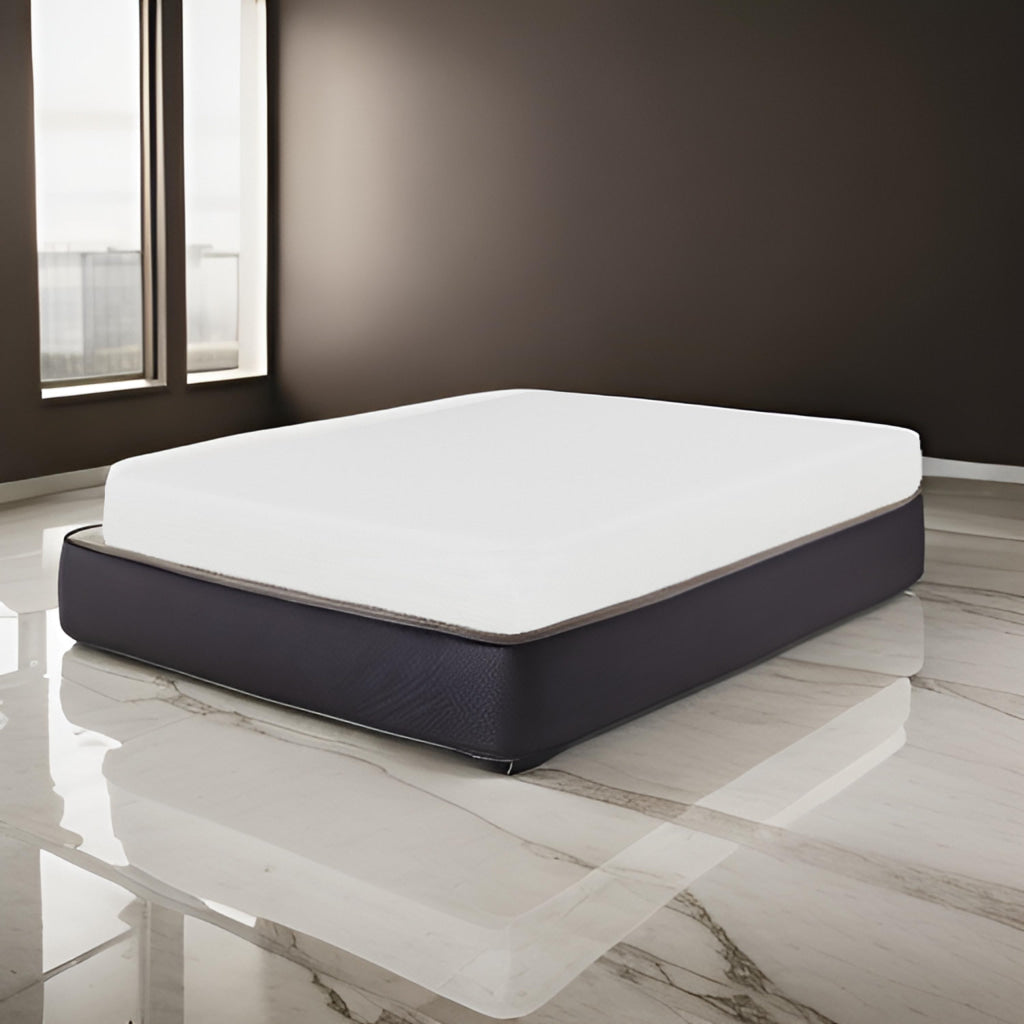 Bint 8 Inch King Size Mattress, Gel Memory Foam, Curved Edges, Jacquard By Casagear Home