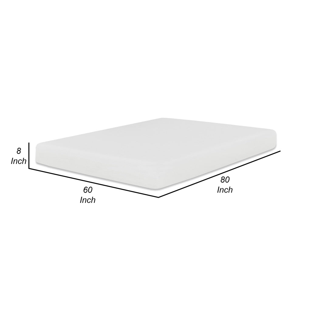 Bint 8 Inch Queen Size Mattress Gel Memory Foam Curved Edges Jacquard By Casagear Home BM314698