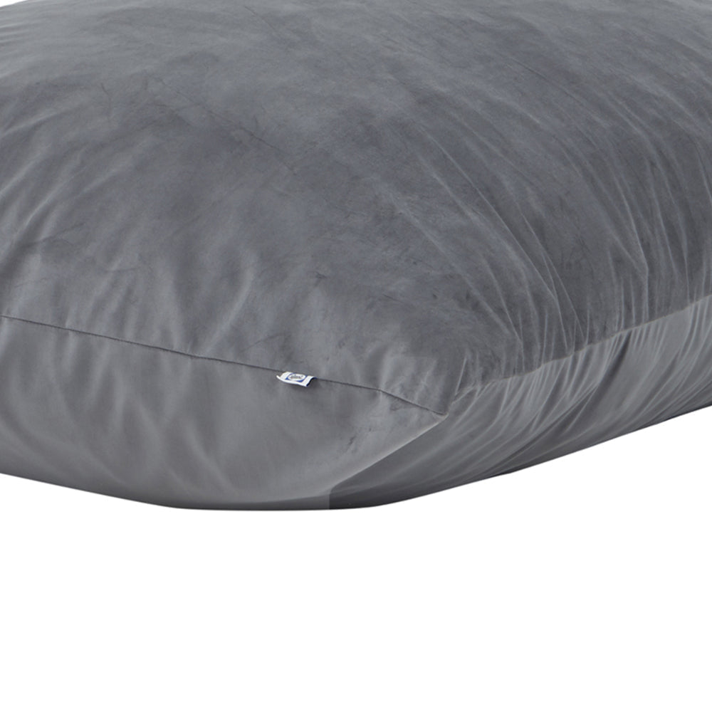 68 Inch Bean Bag Square Shape Foam Filling Polyester Upholstery Gray By Casagear Home BM314702