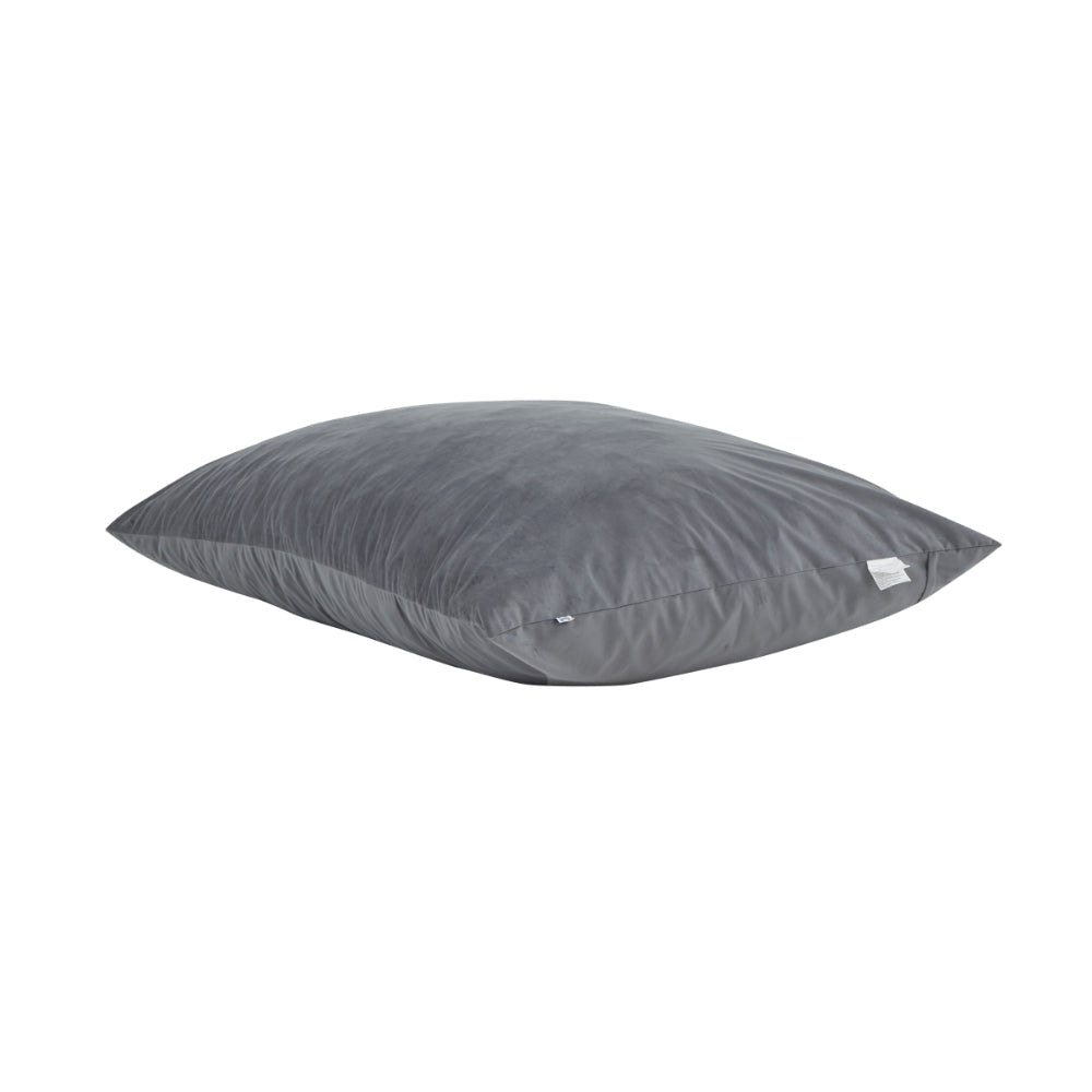 68 Inch Bean Bag, Square Shape, Foam Filling, Polyester Upholstery, Gray By Casagear Home