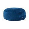 Olio 70 Inch Bean Bag Round Foam Filling Velvet Upholstery Navy Blue By Casagear Home BM314704