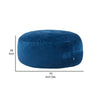 Olio 70 Inch Bean Bag Round Foam Filling Velvet Upholstery Navy Blue By Casagear Home BM314704