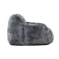 45 Inch Bean Bag Chair Memory Foam Faux Rabbit Fur Grayish Blue By Casagear Home BM314709