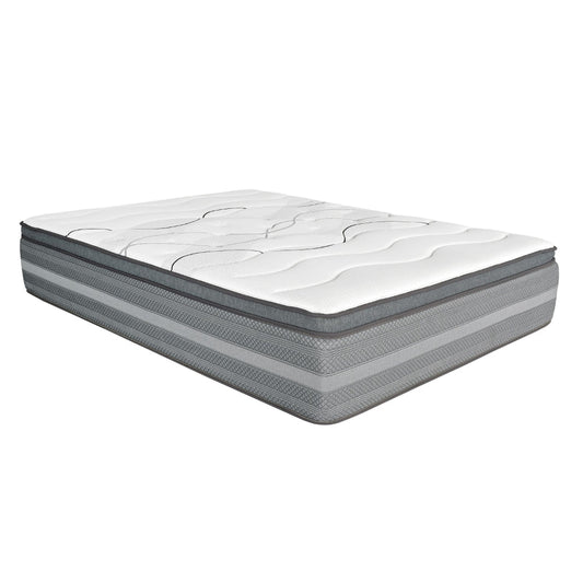 Dani 14 Inch California King Mattress, Pocket Coil Hybrid, Foam Layers By Casagear Home