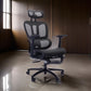 26 Inch Office Chair, Reclining, Footrest, Caster Wheels, Black Mesh By Casagear Home