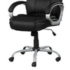 30 Inch Office Chair 360 Degree Swivel Cushioned Black Faux Leather By Casagear Home BM314721