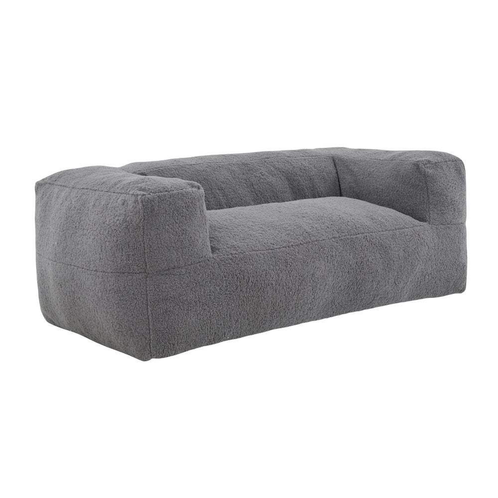 71 Inch Bean Bag Sofa, Cushioned Polyester, Medium Memory Foam, Gray Finish By Casagear Home