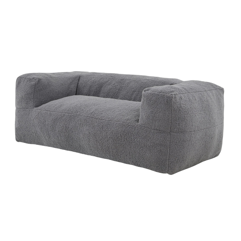 71 Inch Bean Bag Sofa Cushioned Polyester Medium Memory Foam Gray Finish By Casagear Home BM314722