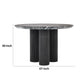 Rian 47 Inch Outdoor Dining Table Round Black Glass Stone Top Pedestal By Casagear Home BM314726